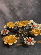 Studded Rangoli with Tea Light Holders