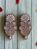 Floral Design Wooden Block Wall Hanging Decor