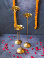 Tall Standing Lotus Tea Light Holder