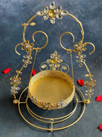 Golden Wired & Stone Studded Jhoola (Swing) for Deities