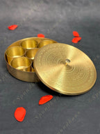 Pure Brass Minakari (Spice) Masala box with 7 Containers