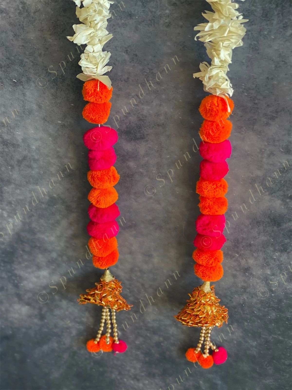 Chameli, Gota & Pom Pom Dangler Set of 2