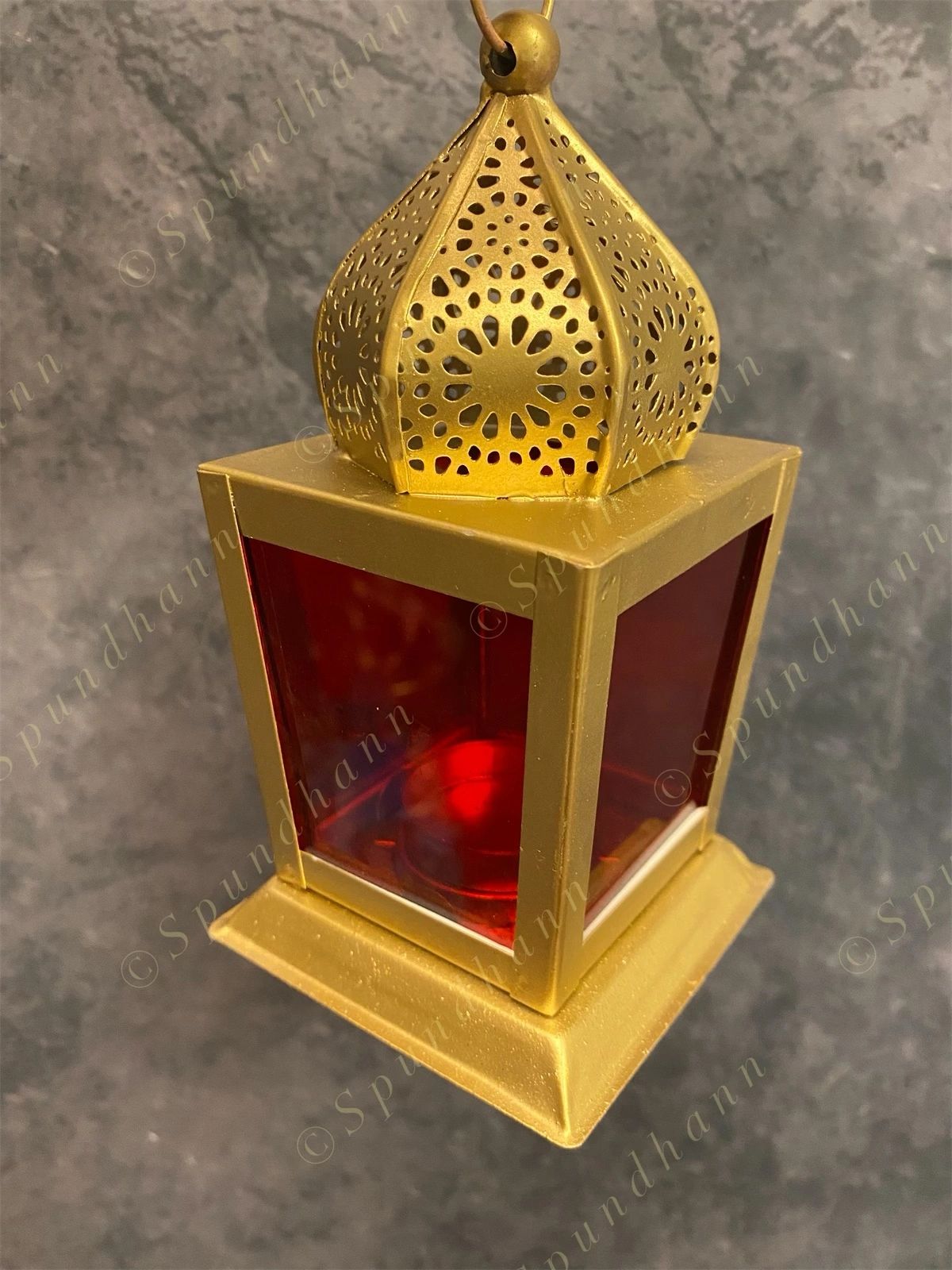 Stained Square Golden Lanterns