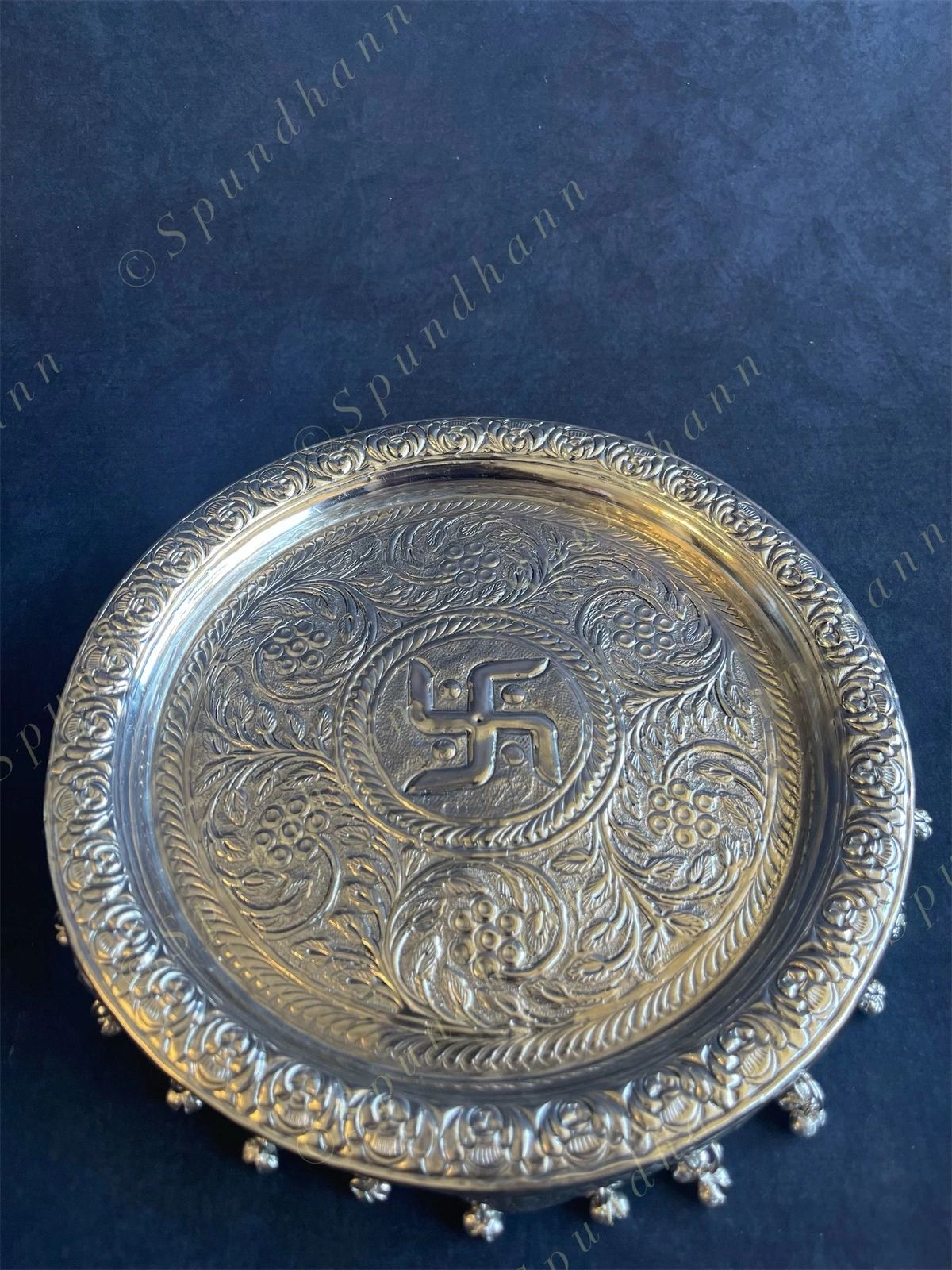 German Silver Puja Plate Set