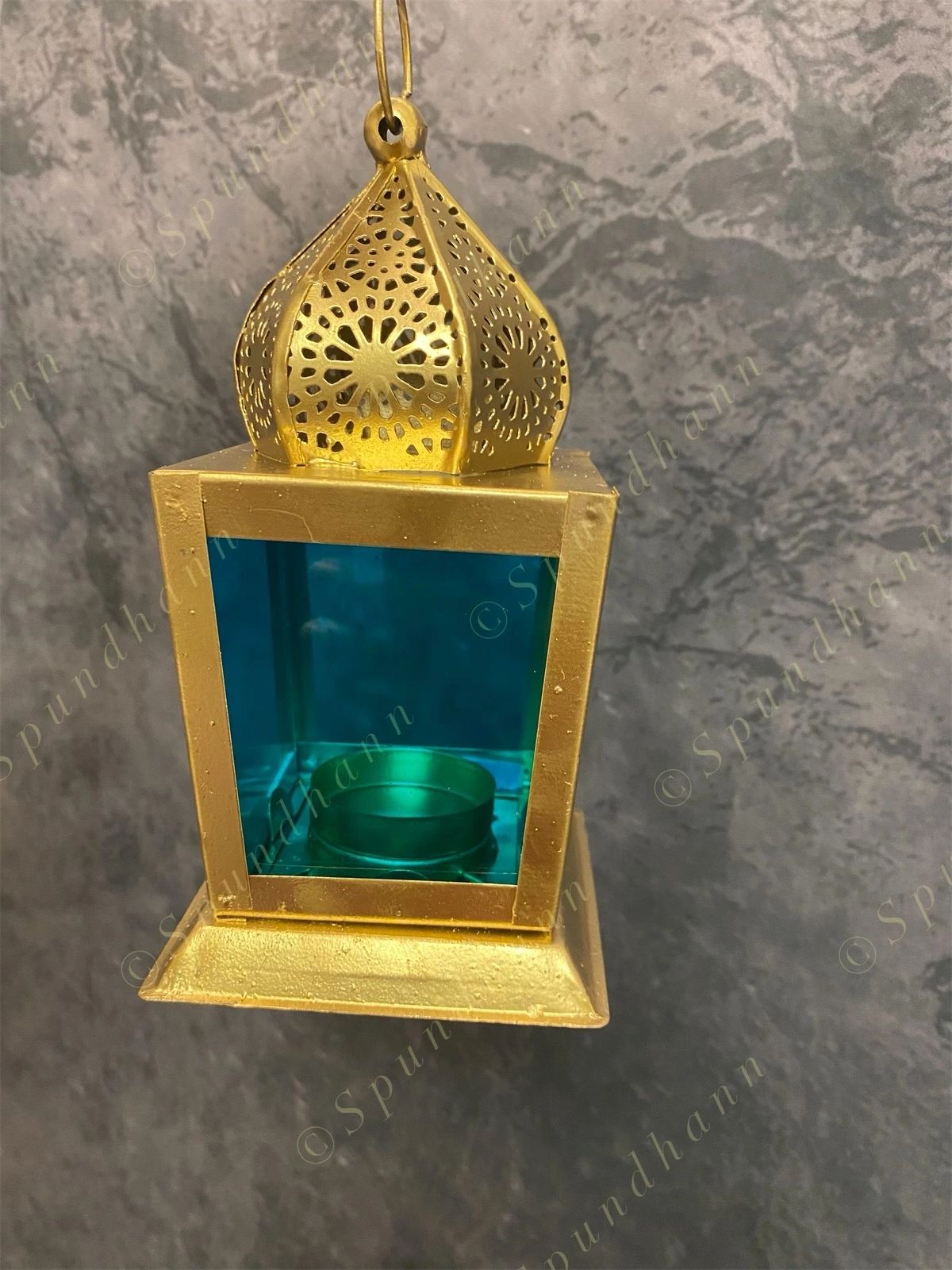 Stained Square Golden Lanterns