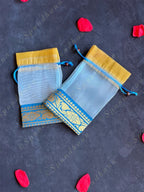 Light Blue Potli Bags with Border