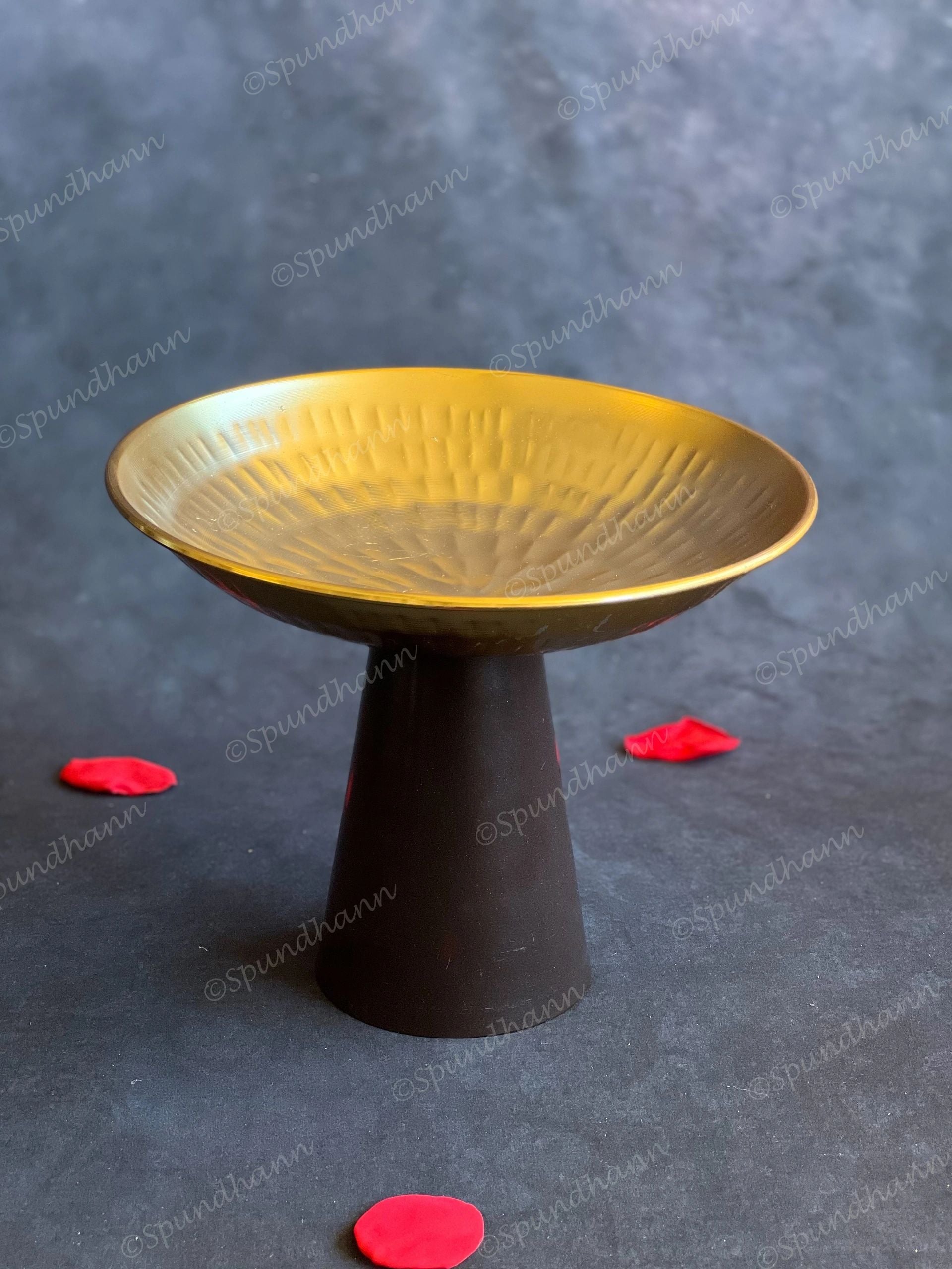 Hammered Gold Elevated Metal Dry Fruit Bowl