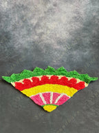 Multicolored Triangular Rangoli Floor Mat