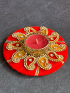Paisley Wooden Tea Light Holder