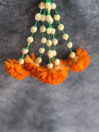 Shola Wood Orange Floral Lightweight Dangler Eco Friendly