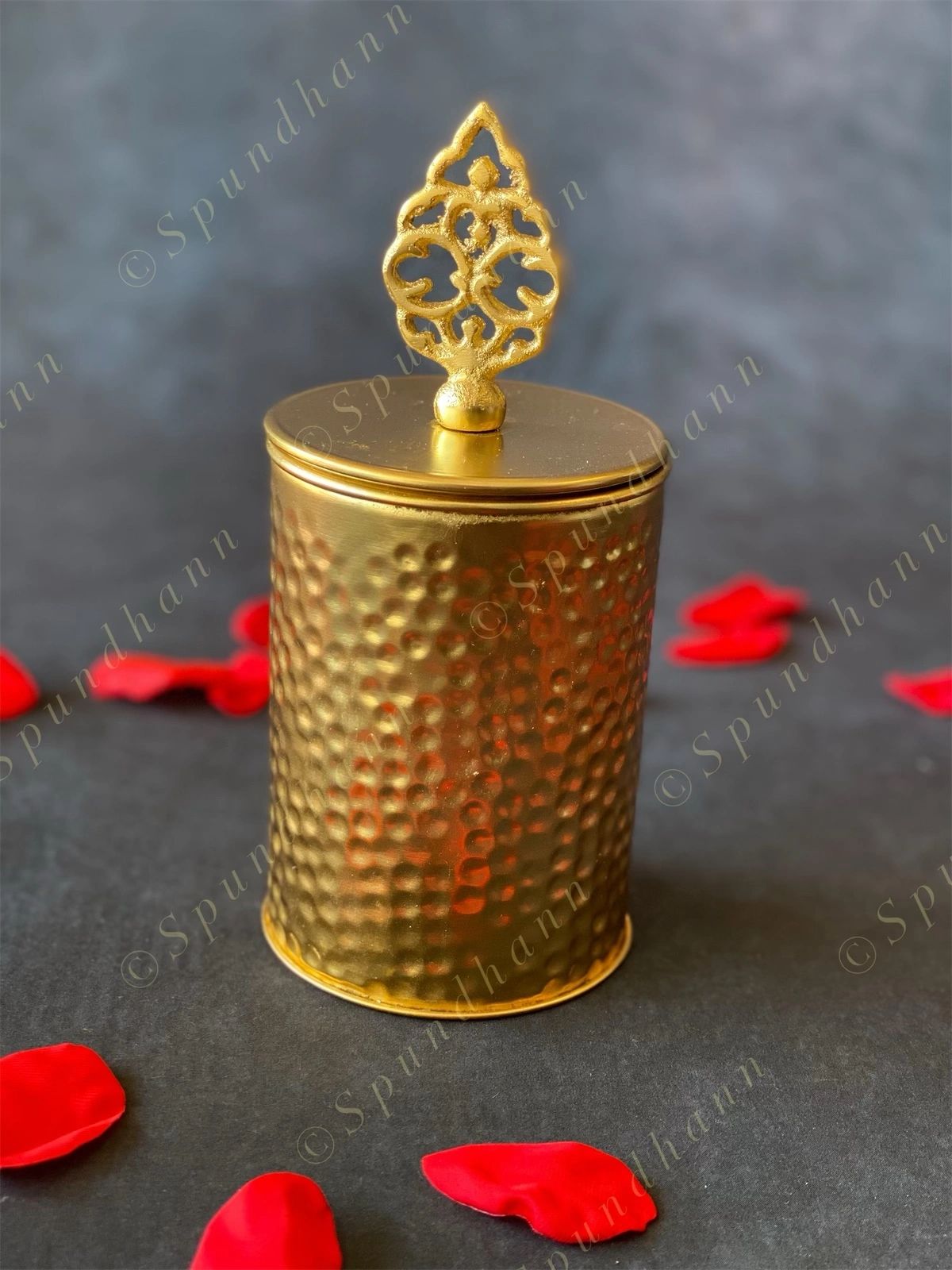 Golden Hammered Canister