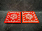 Rangoli Wooden Stand Pair