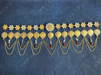 Foldable Metal & Gemstone Flower Toran