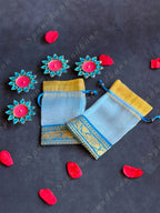 Light Blue Potli Bags with Border