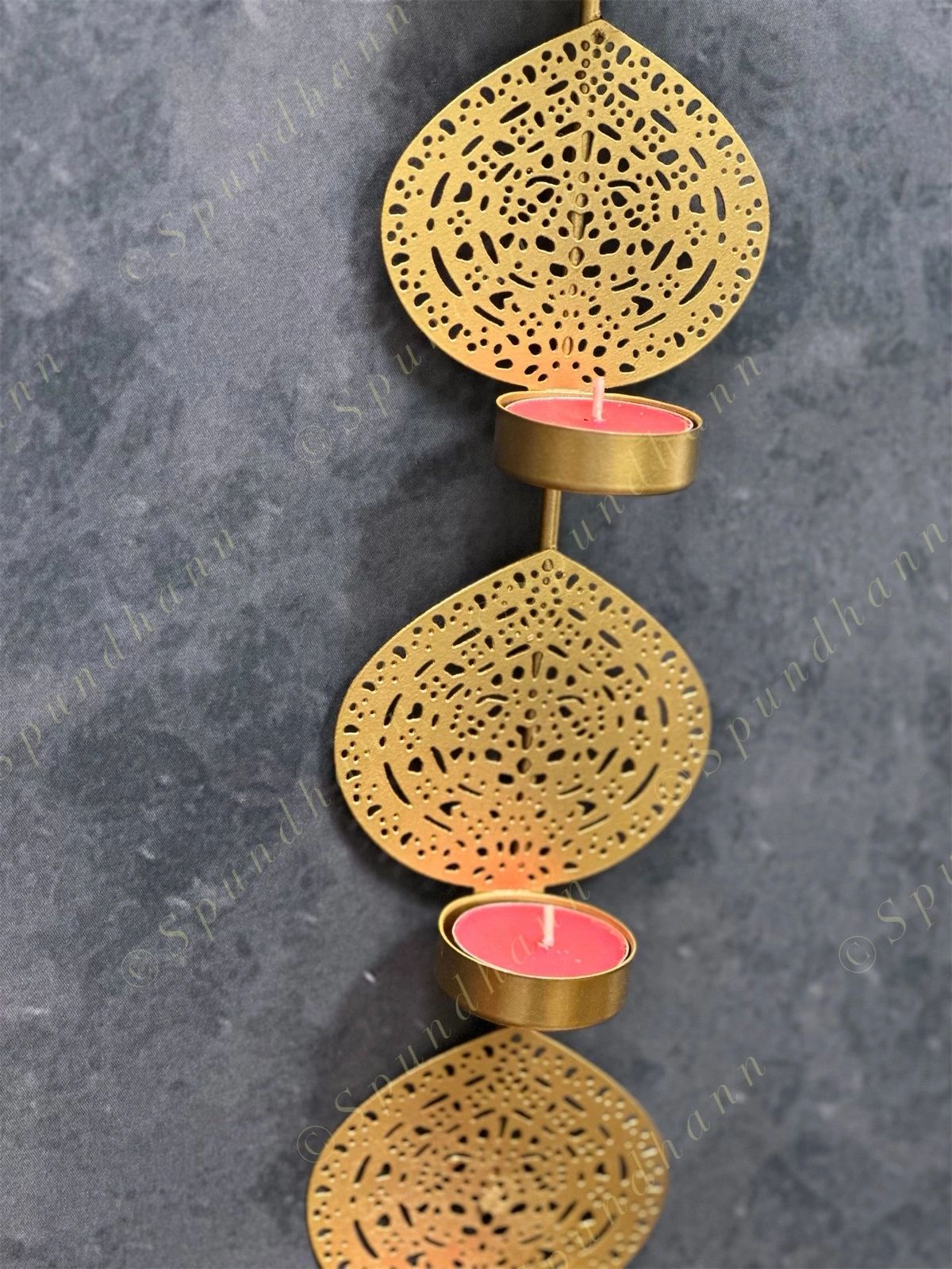 6 Leaf Vertical Tea Light Holder Wall Hanging Decor