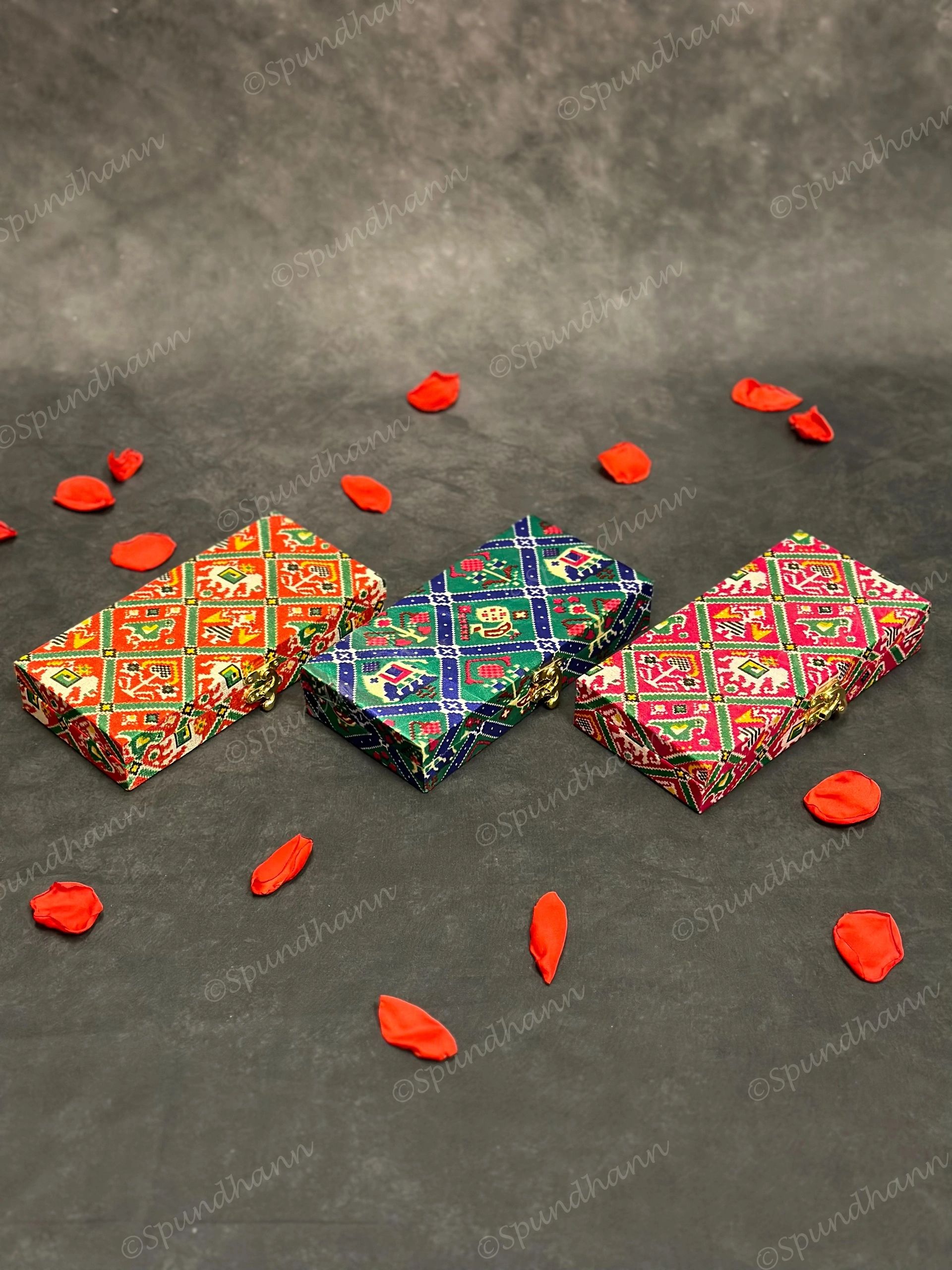 Rectangular Floral Patola Gift Box Only