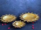 Hammered Sunflower Glitter Urli
