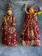 Ethnic Indian Rajasthani Kathputli Set of 2 (Puppet Dolls)