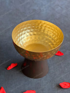 Hammered Gold Elevated Metal Dry Fruit Bowl