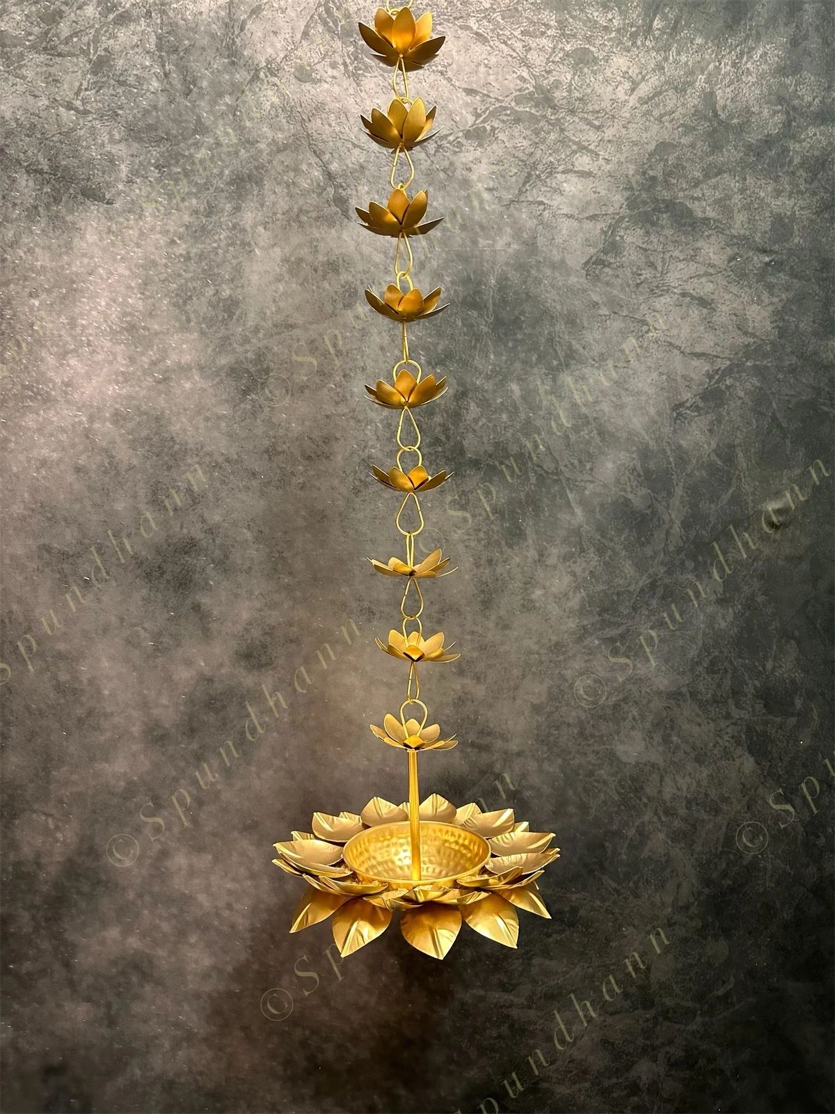 Hanging Sunflower Urli With Flower Chain