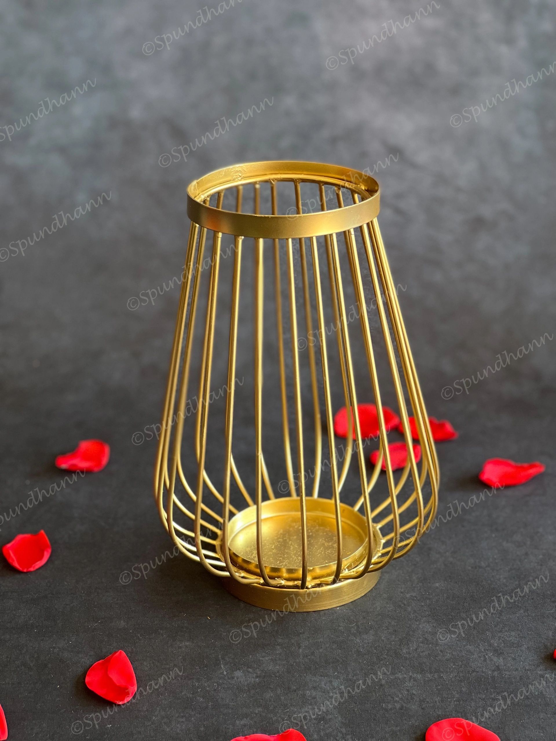 Tall Golden Wire Lantern