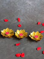 Golden Foiled 3Petals single Lotus Tea Light Holder