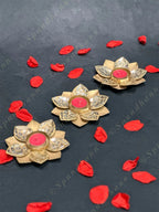 Gold Floral Mirror Work Tea Light Holder