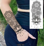 Mandala Temporary Tattoo Sticker for Women - Henna / Mehndi