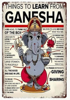 Learn from Ganesha Metal Sign