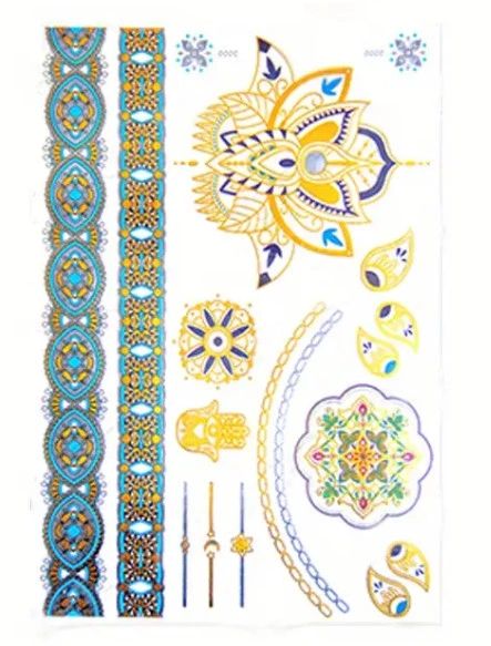 Flower Temporary Tattoo Sticker for Women - Henna / Mehndi