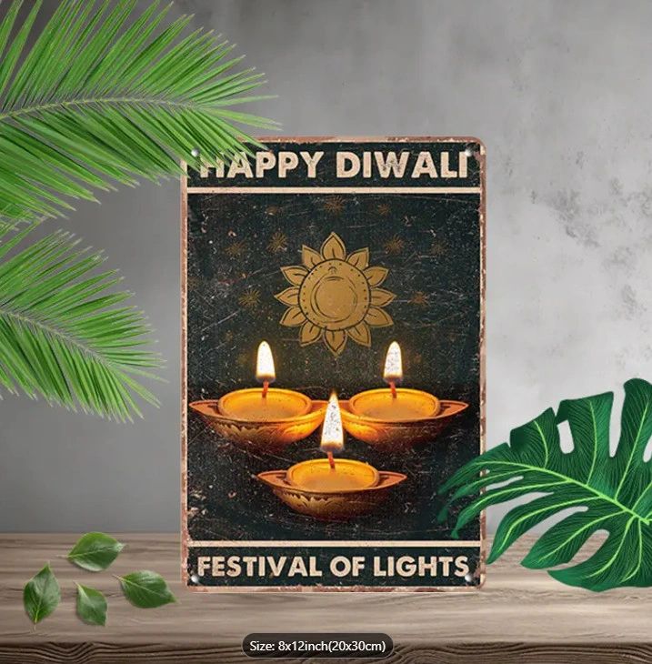 Happy Diwali Festival of Lights Metal Sign