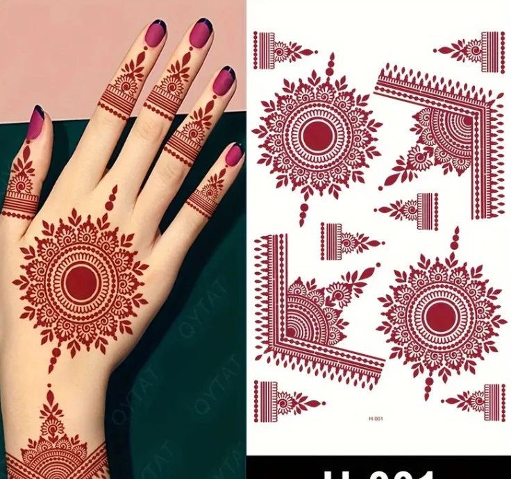 Fashion Style Temporary Tattoo Sticker for Women - Henna / Mehndi
