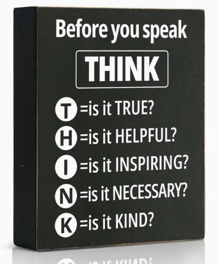 Think Before Speak Work Desk Decor