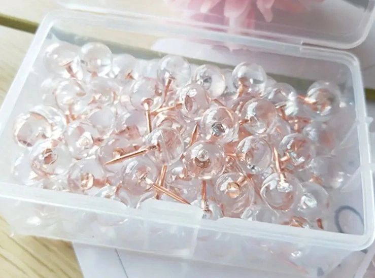 Push Pins with Rose Gold Round Heads 20 pcs