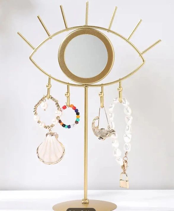 Golden Metal Jewelry Organizer Tower