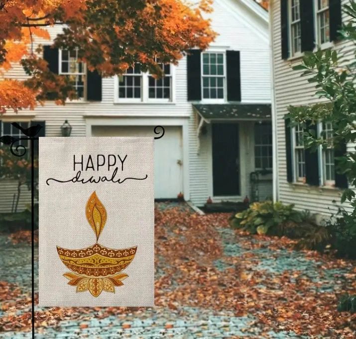 Happy Diwali Garden Flag with Stand