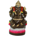Ganesha Idol - Brown With White And Pink Accents