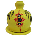 Decorative Earthen Pot With Mirrored & Painted Motifs - Yellow