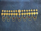 Foldable Metal & Gemstone Flower Toran