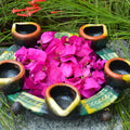 Earthen Urli With Deepam Holders