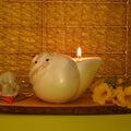 Earthen Shankh (Sangu) Tealight Holder – Sacred Shell-Inspired Lamp