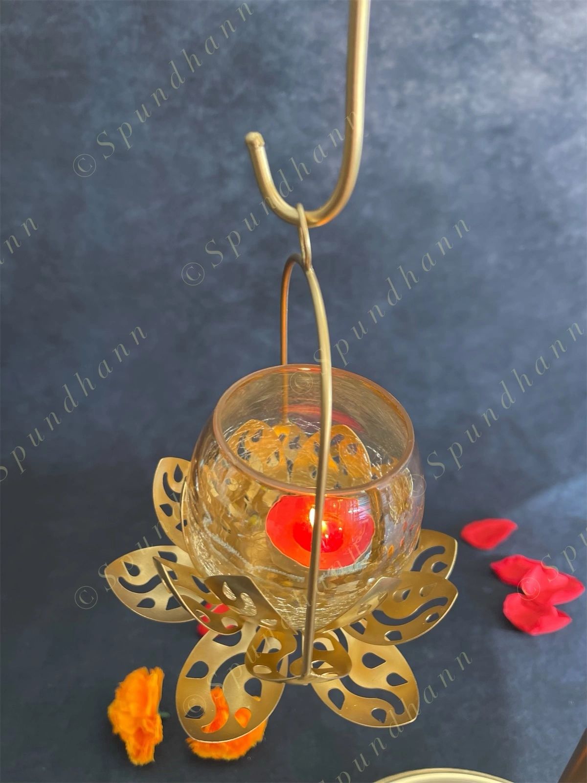 Butterfly Standing Tea Light with 3 Hanging Lanterns