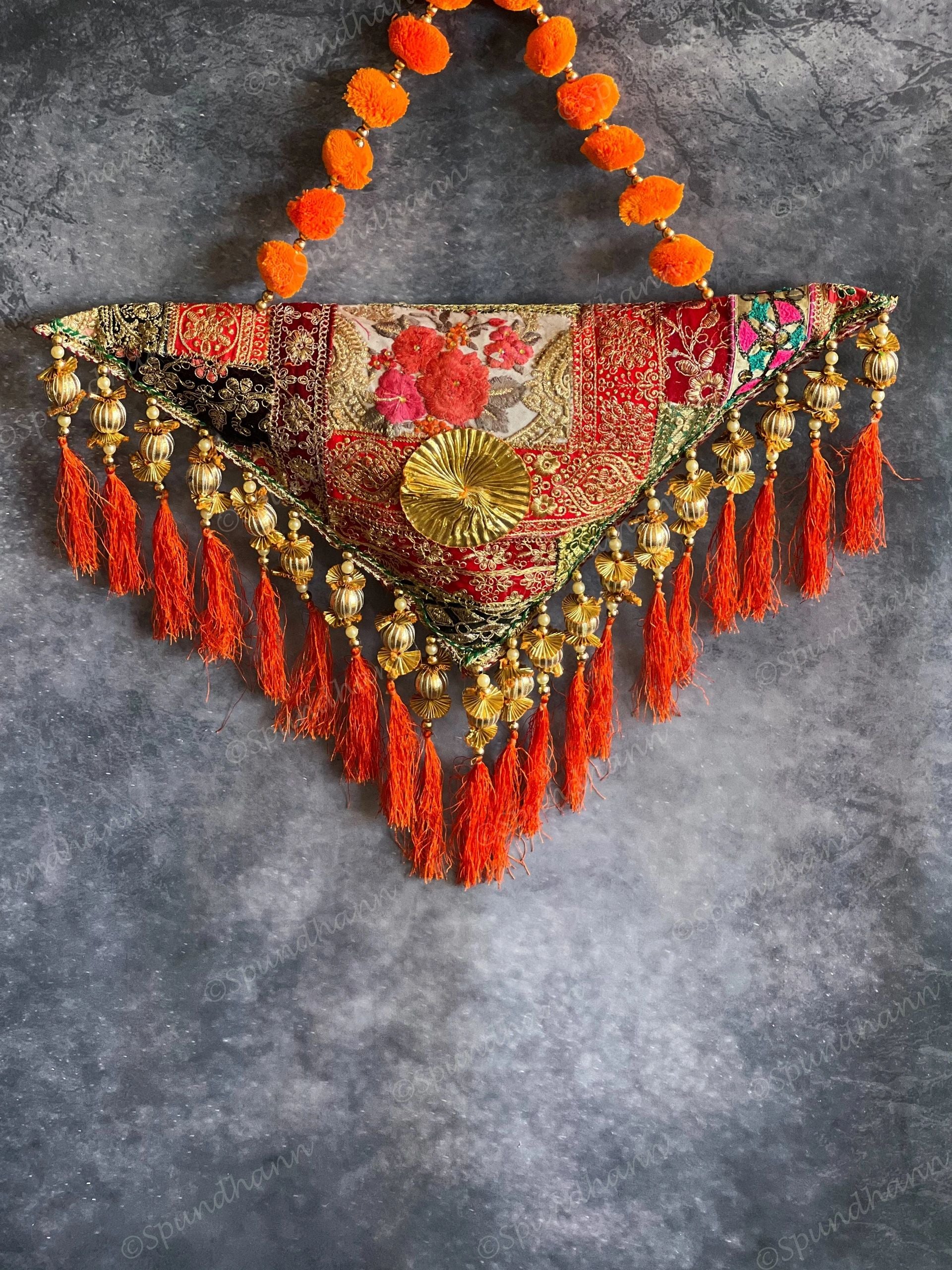 Decorative Embroidered Triangle Hanging Pillow
