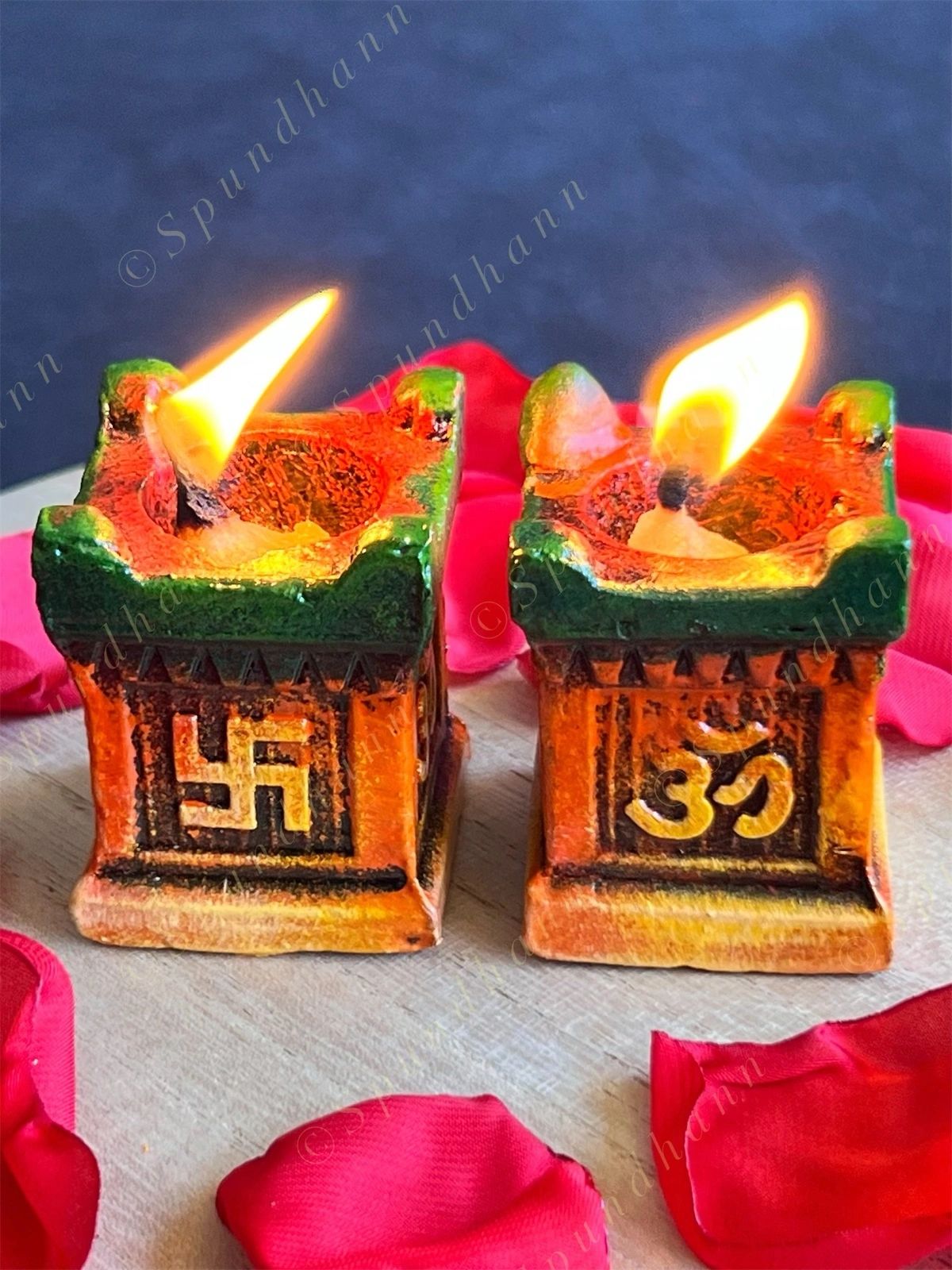 Terracotta Tulsi Rectangular Deepak Holders