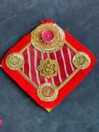 Leheriya, Gold Gota & Ganesha Tea Light Holder