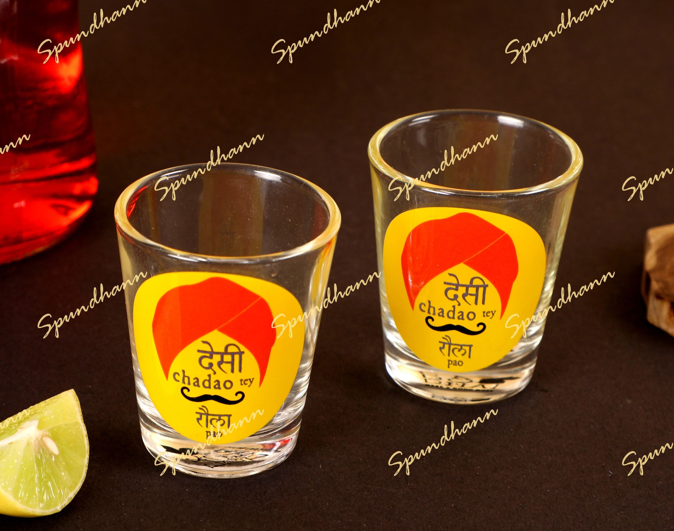 Punjabi Desi Raula Pao Shot Glass Set of 2