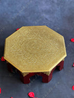 Hexagon Wooden Chowki Stool