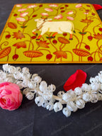 Pichwai Cow with Lotus Square Wall Hanging Plate