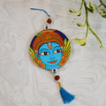 Aikiya Handcrafted Krishna Wall Hanging – Folk Art Style With Blue Tassel