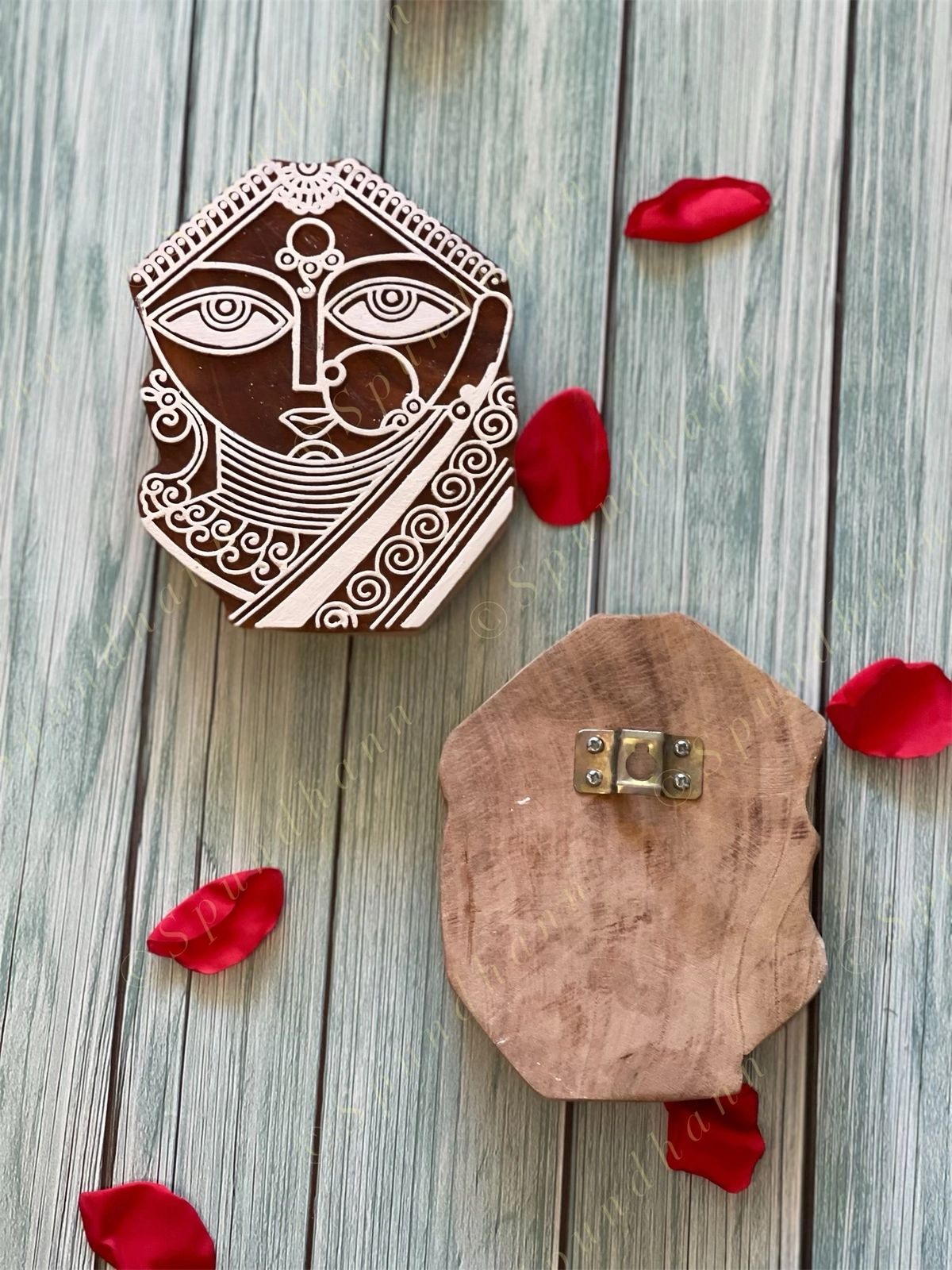 Tribal Lady Wooden Block Wall Hanging Decor